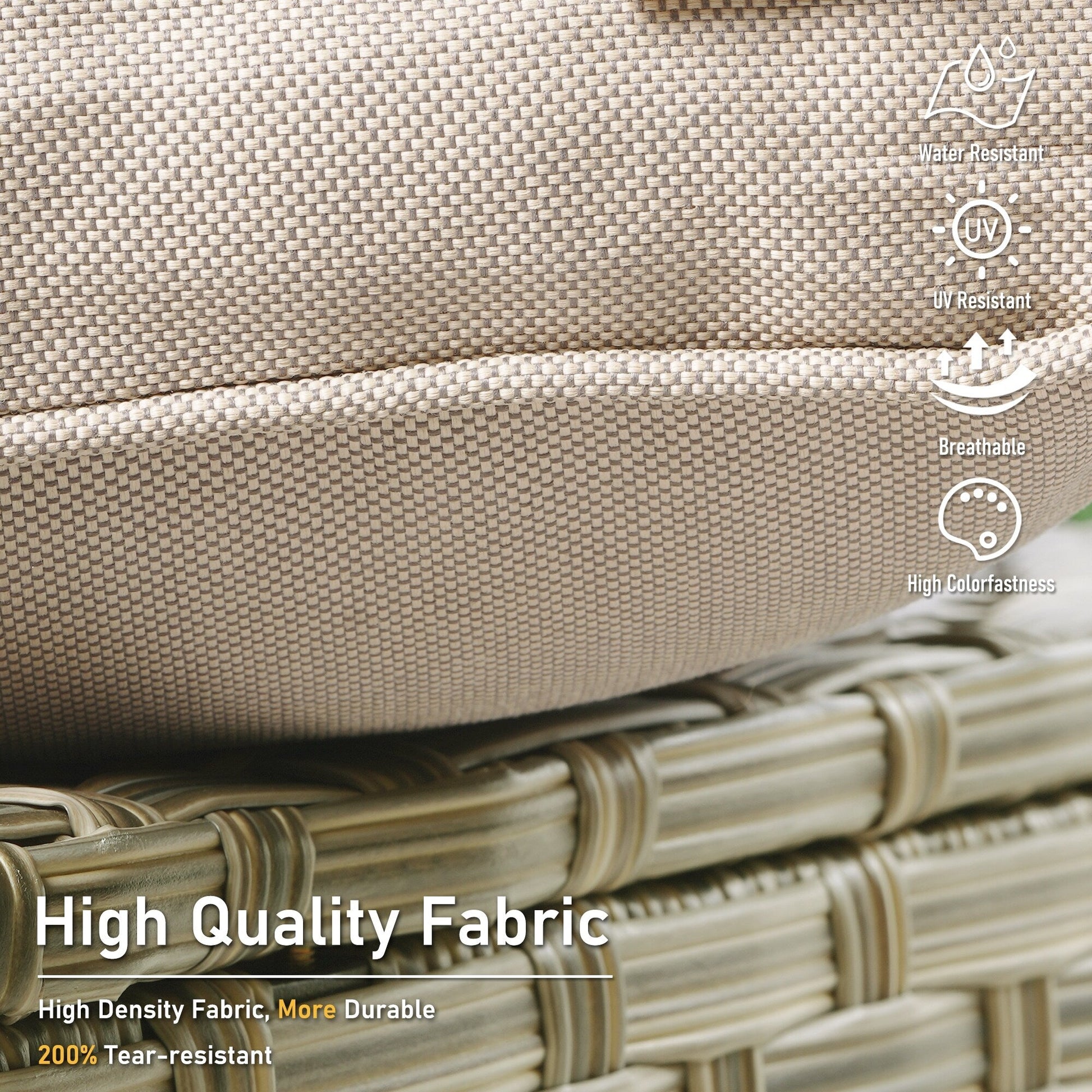 HOOOWOOO 2-piece High Back Wicker Rattan Outdoor Patio Chair Set