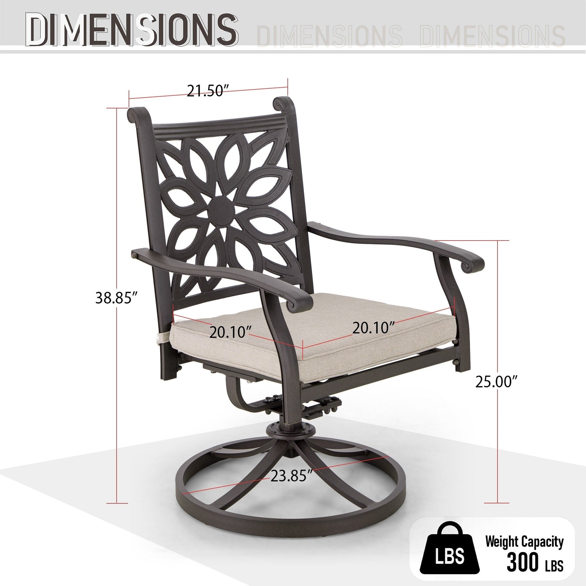 MAISON ARTS 7-Piece Cast Aluminum Patio Dining Set with Expandable Rectangular Table & 6 Cast Aluminum Chairs