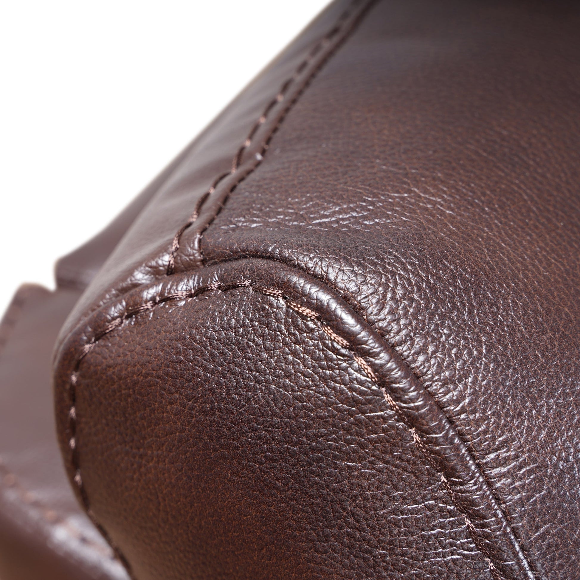 Davin Top Grain Leather Genuine leather Brown Extendable Footrest Manual Recliner