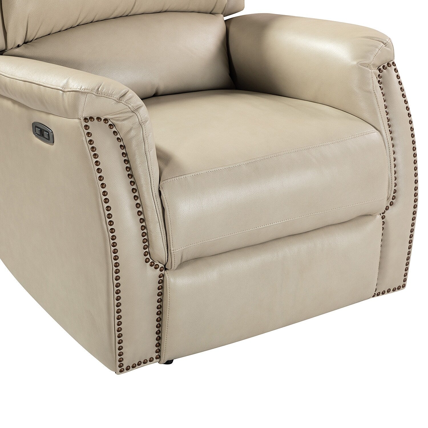 Eduardo Genuine Leather Power Recliner with USB Port Set of 2