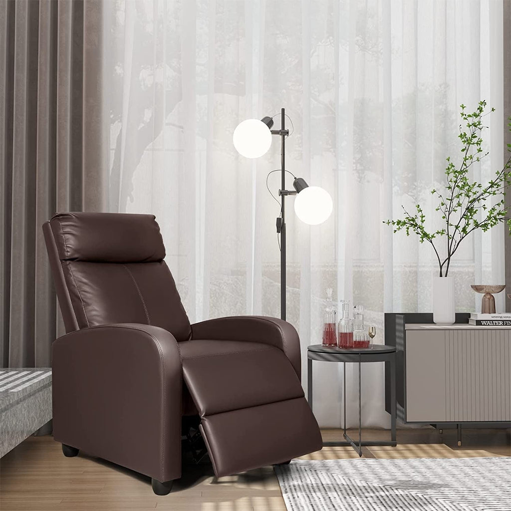 Furniwell PU Leather Sofa Recliner with Padded Seat and Backrest.
