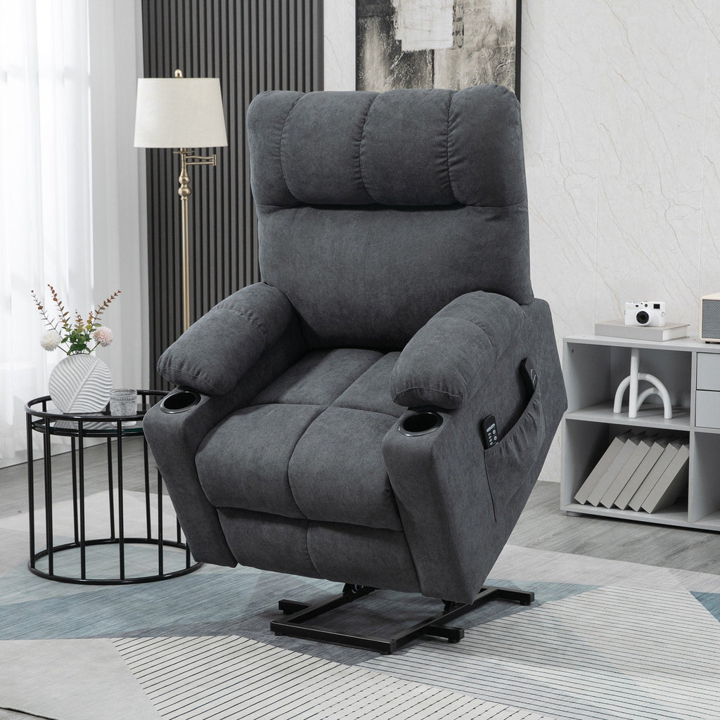 HOMCOM Electric Power Lift Chair Recliners for Elderly, Oversized Living Room Recliner Chair with Remote Control
