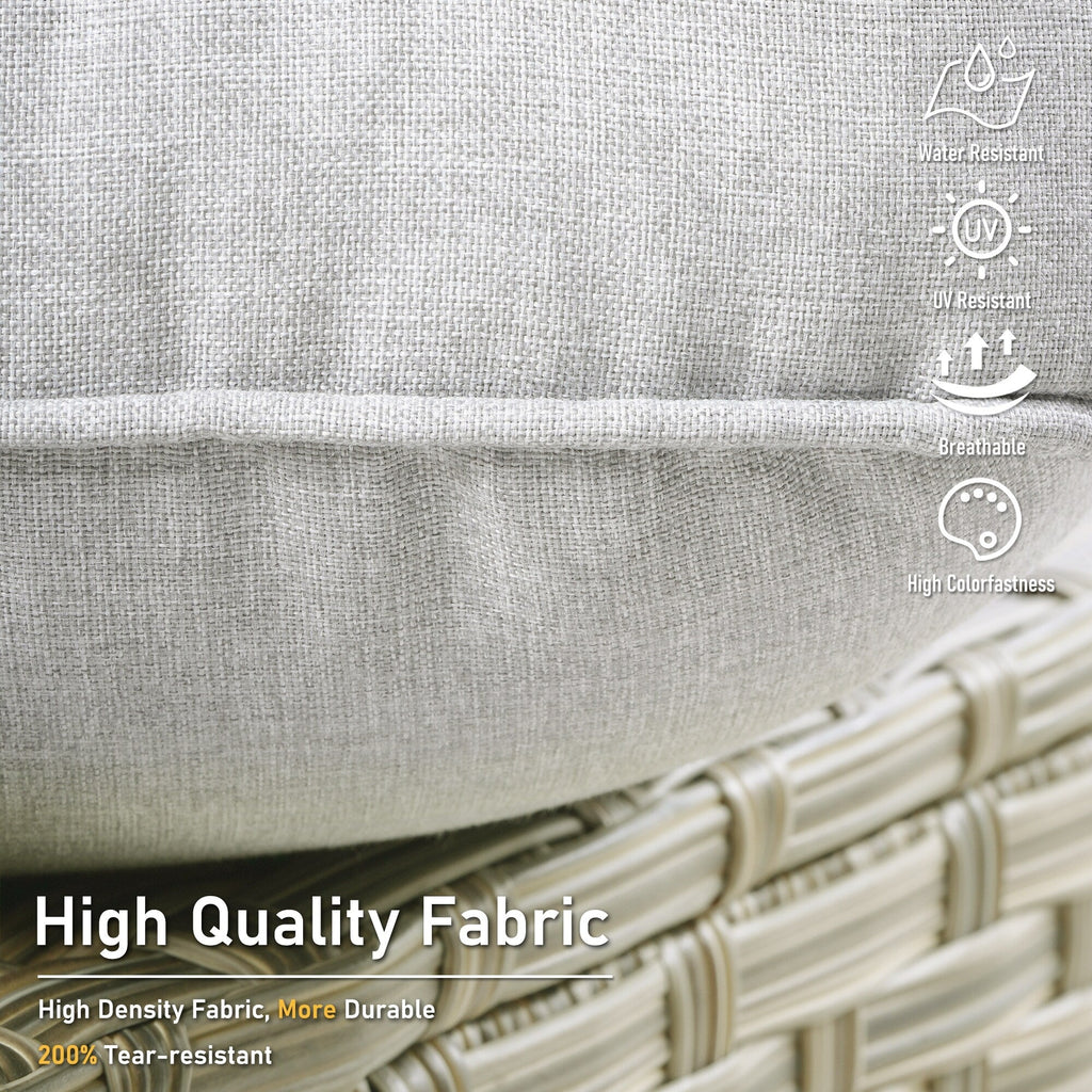 HOOOWOOO 2-piece High Back Wicker Rattan Outdoor Patio Chair Set