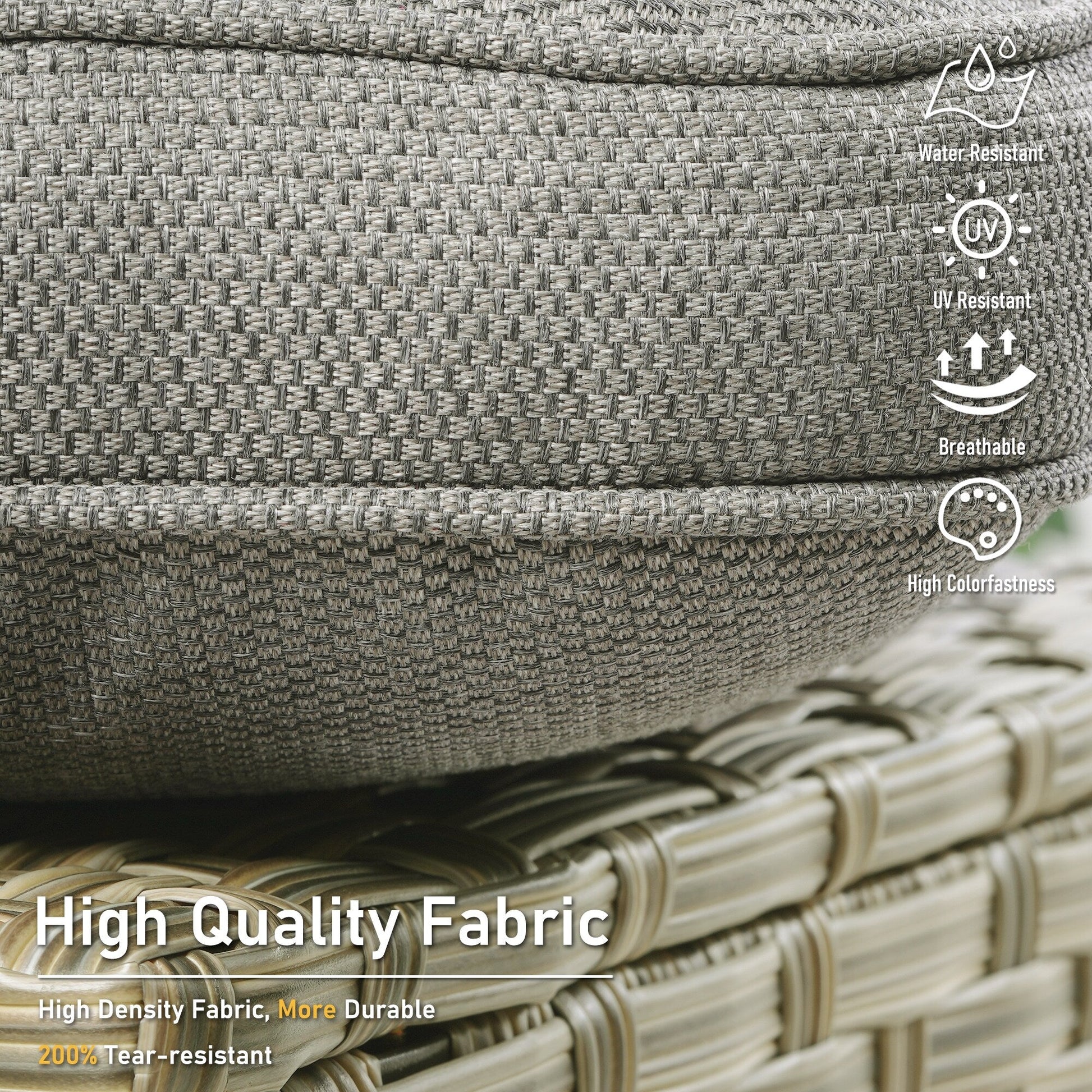 HOOOWOOO 2-piece High Back Wicker Rattan Outdoor Patio Chair Set