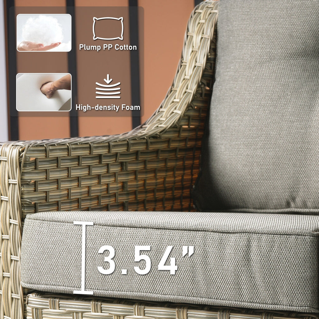 HOOOWOOO 2-piece High Back Wicker Rattan Outdoor Patio Chair Set