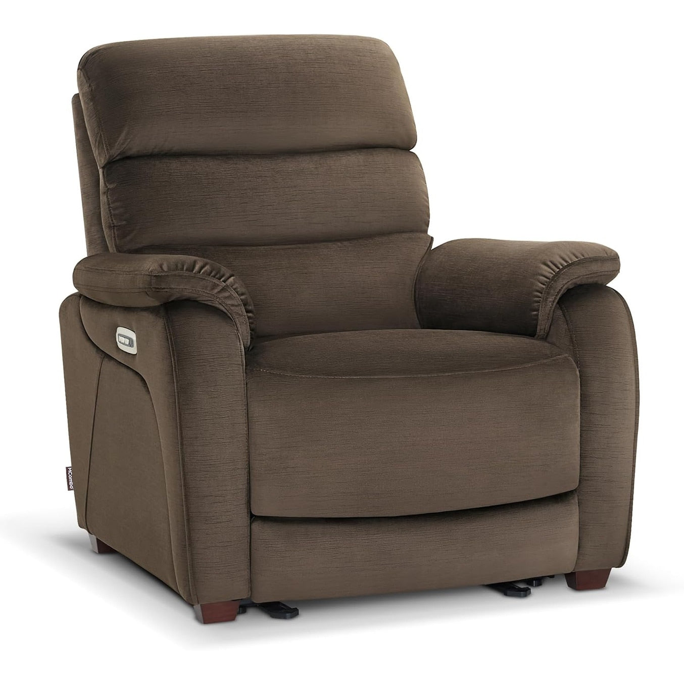 MCombo Zero Wall-Hugger Power Recliner Chair with Adjustable Headrest, Perfect for Small Spaces and RV, Fabric ST257