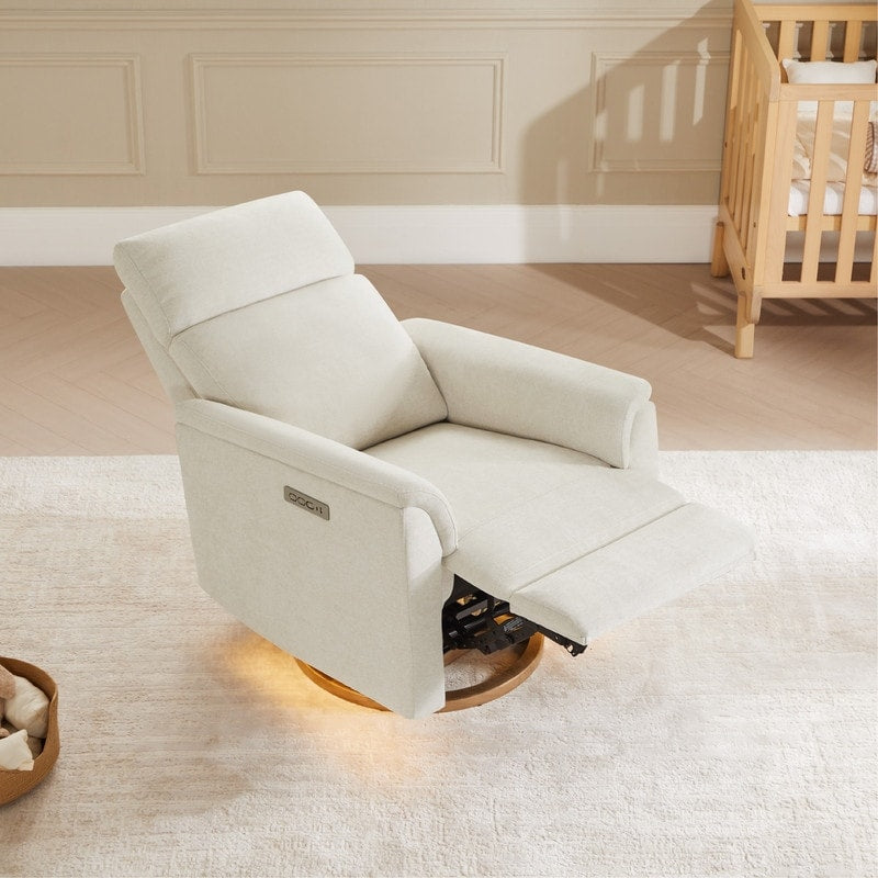 Maire Power Swivel Nursery Recliner Chair with Nightlight