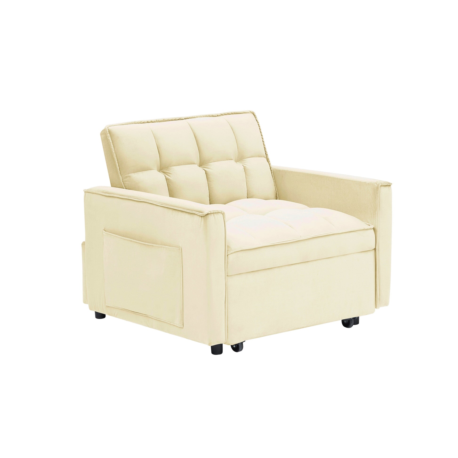 Modern 70.86 3 in 1 Single Convertible Sofa Bed with Adjustable Back and Moving Wheel for Living Room