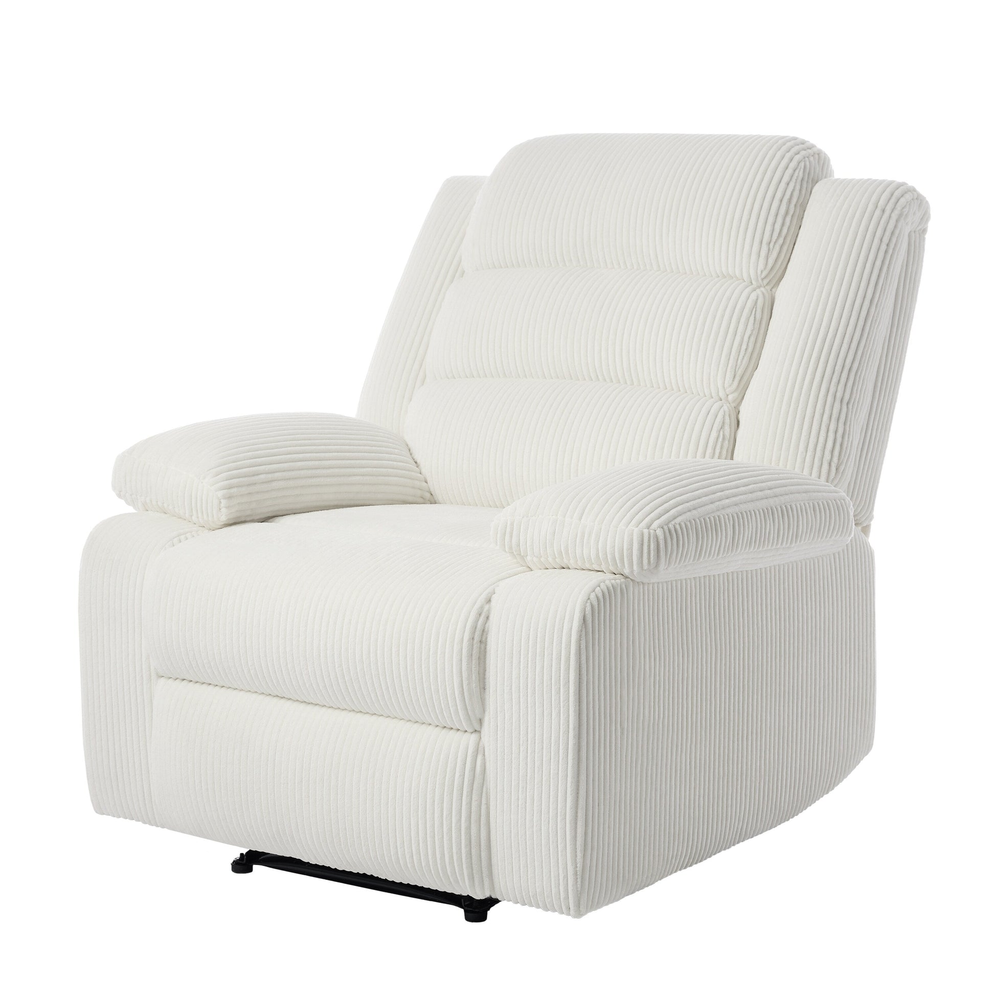 Modern Corduroy Manual Recliner Chair, Lounger Adjustable Recliners with Wide Armrest