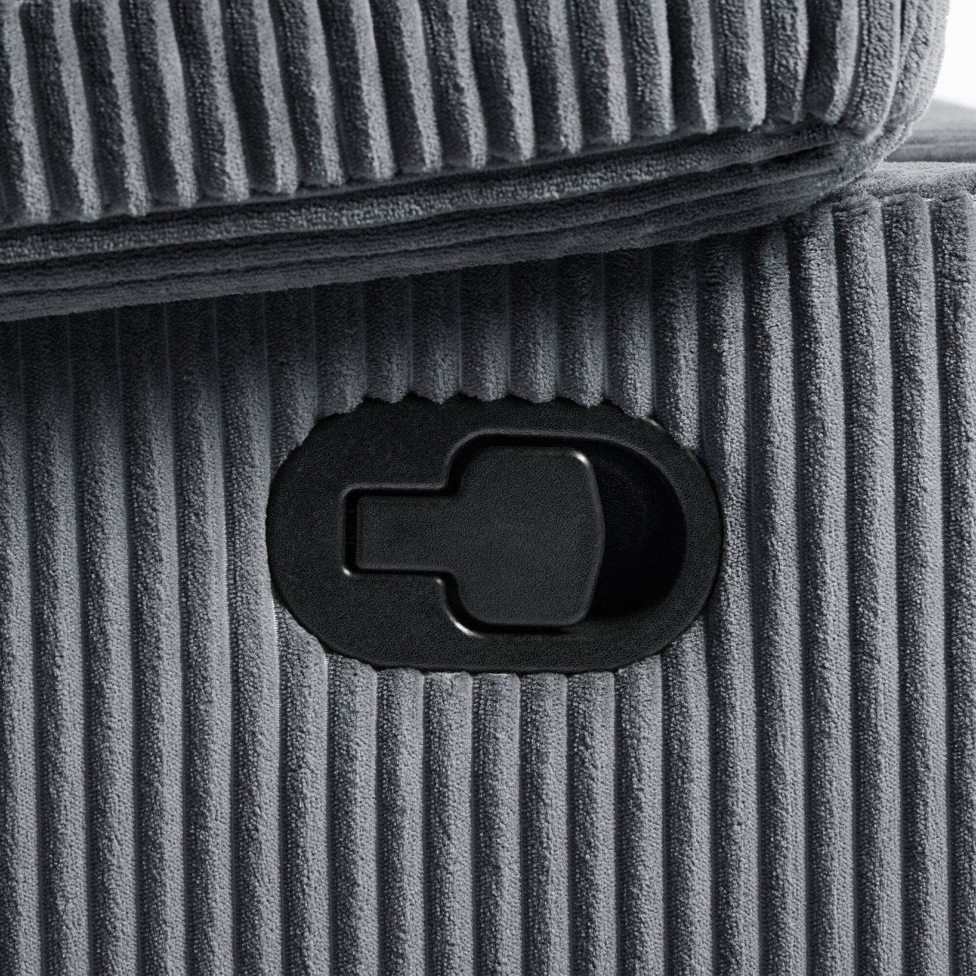 Modern Corduroy Manual Recliner Chair, Lounger Adjustable Recliners with Wide Armrest