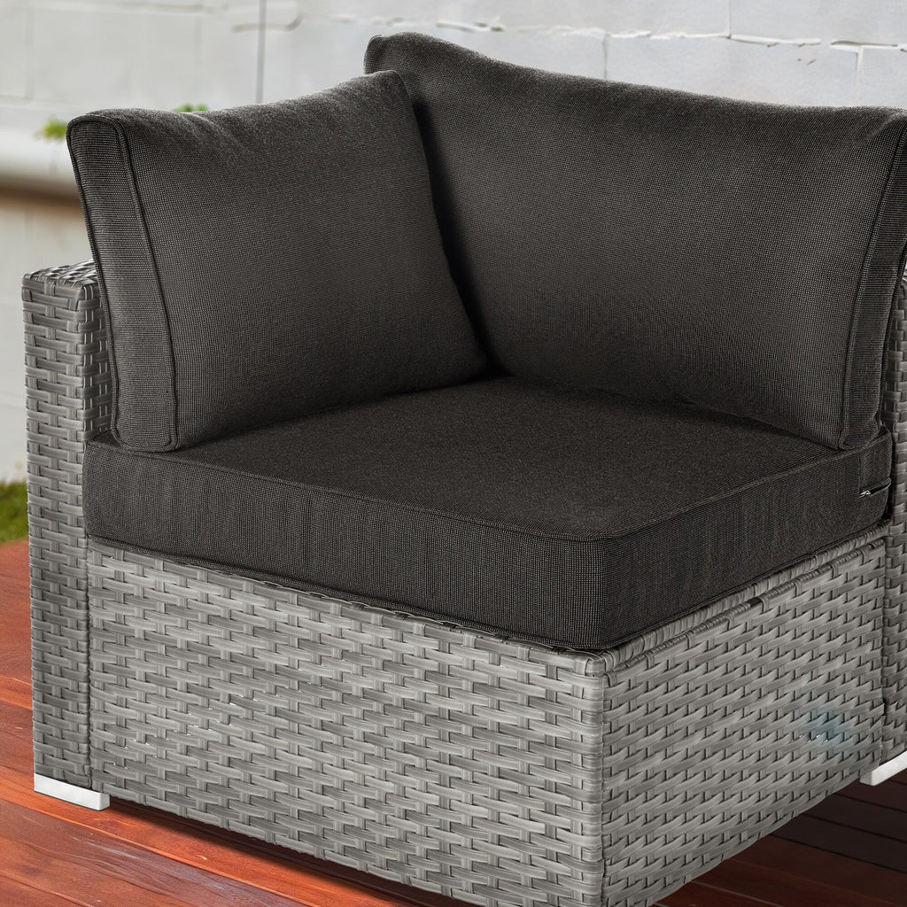 OVIOS Deep Seat Wicker 11-piece Sectional Set Swivel Chairs Fire Pit