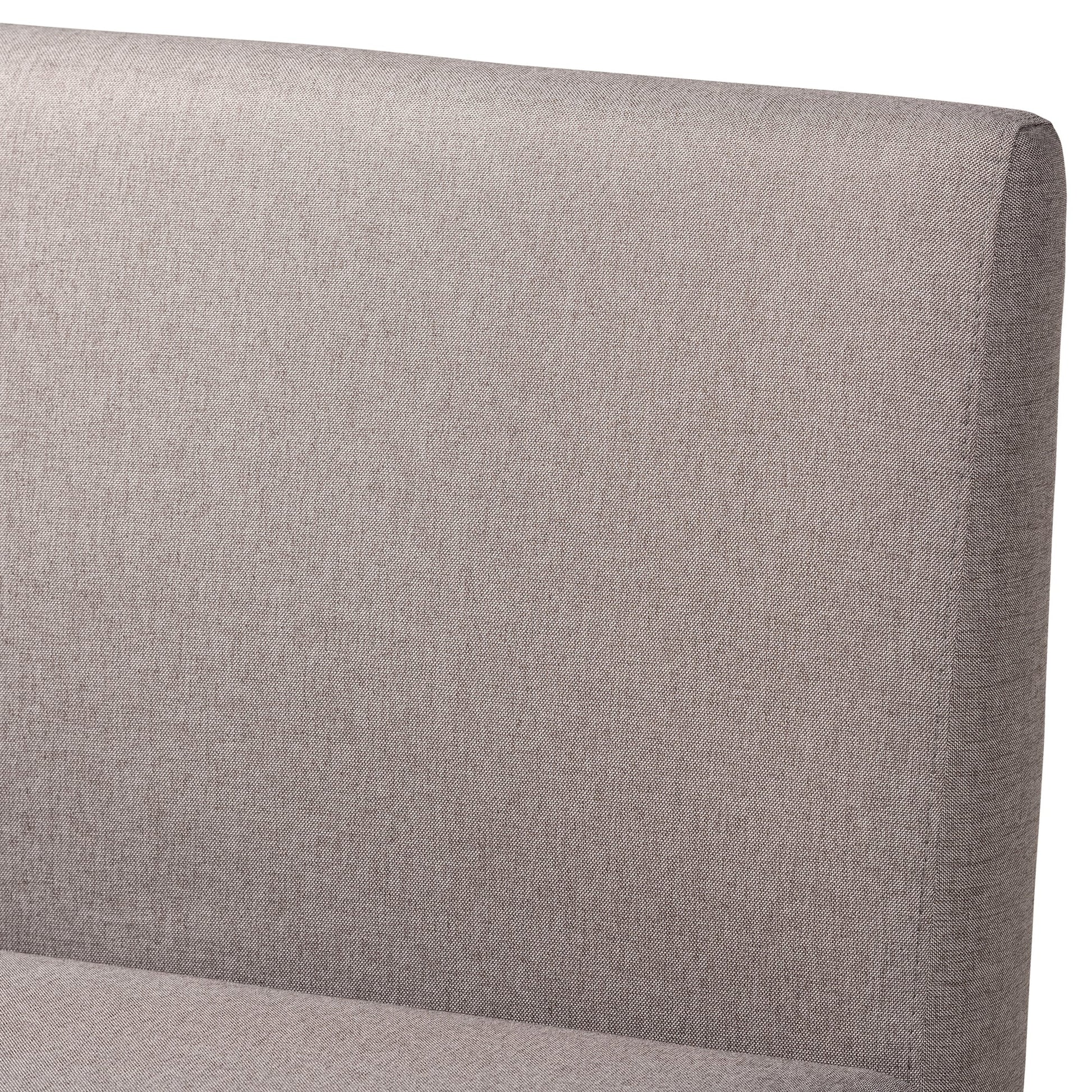 Odessa Grey Fabric and Walnut Wood 2-PC Dining Nook Banquette Set