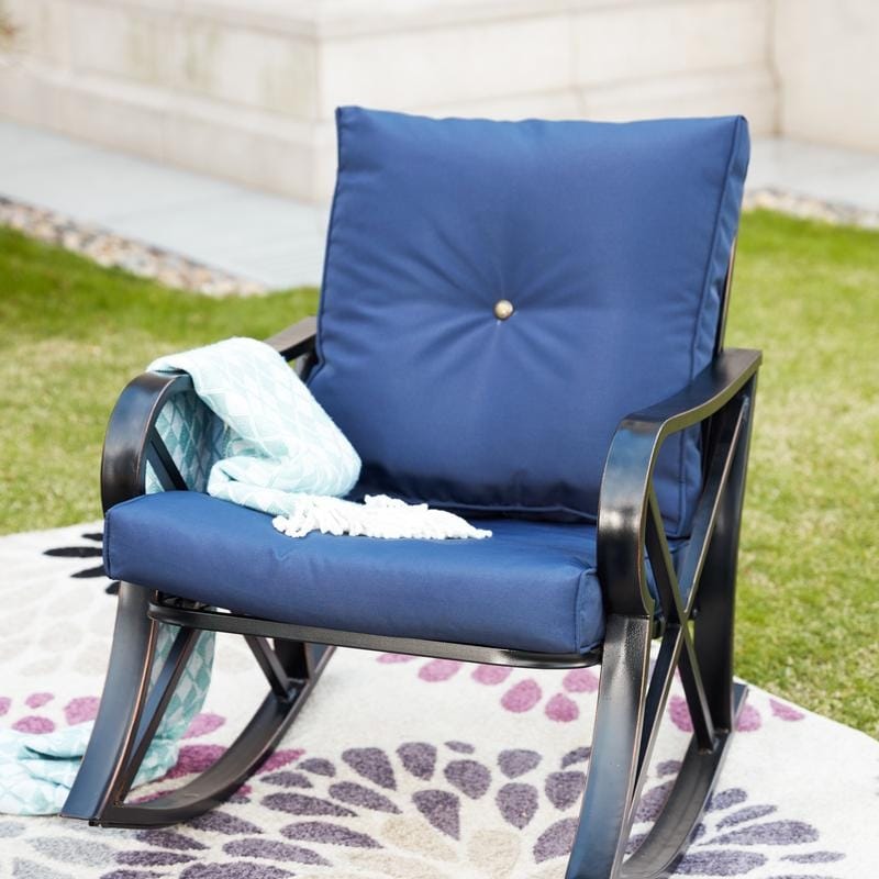 PATIO FESTIVAL 3-Piece Outdoor Rocker Conversation Set w/ Cushions