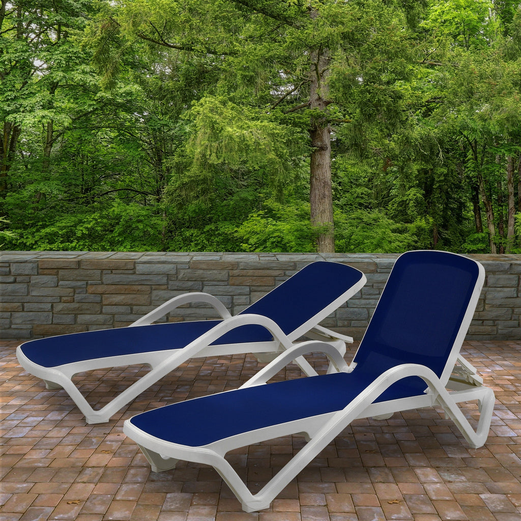 Plymouth Collection All Weather Sling Chaise Lounge Pair - 77 inches