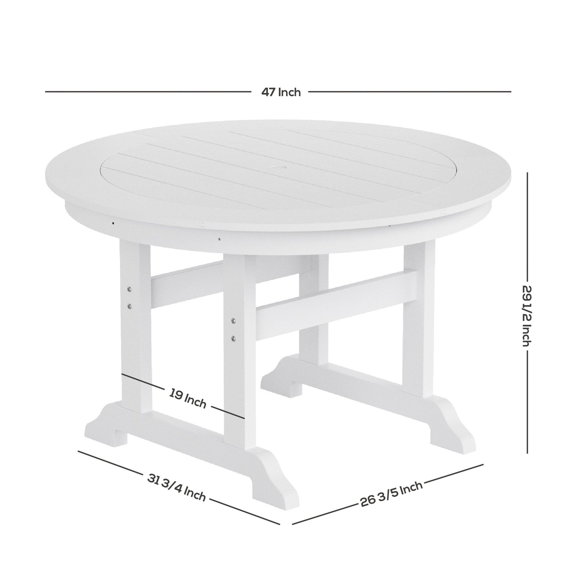 Polytrends Laguna Hdpe All Weather Outdoor Patio Dining Set with Round Table, Armchairs (5-Piece Set)