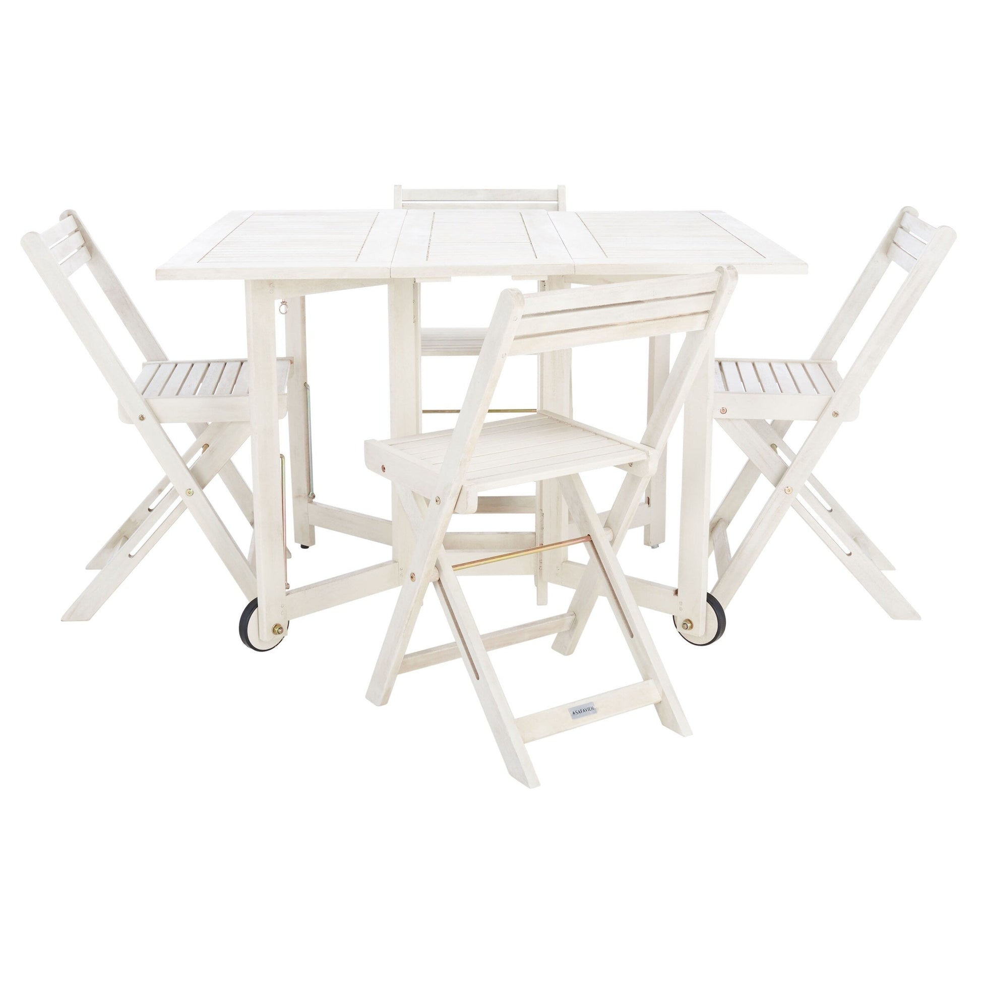 SAFAVIEH Outdoor Brandy 5-Piece Outdoor Dining Table Set - 43Wx35Dx29H