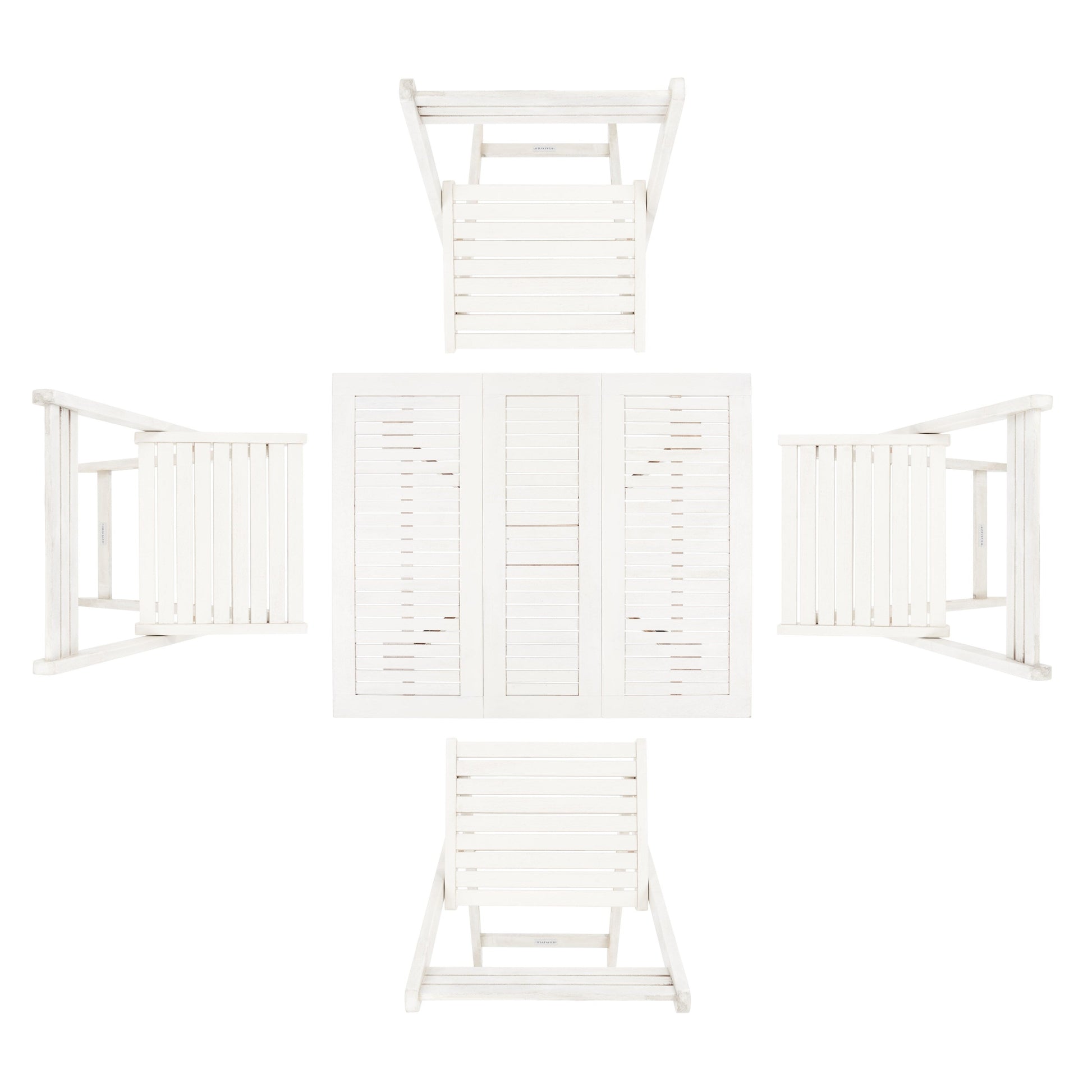 SAFAVIEH Outdoor Brandy 5-Piece Outdoor Dining Table Set - 43Wx35Dx29H
