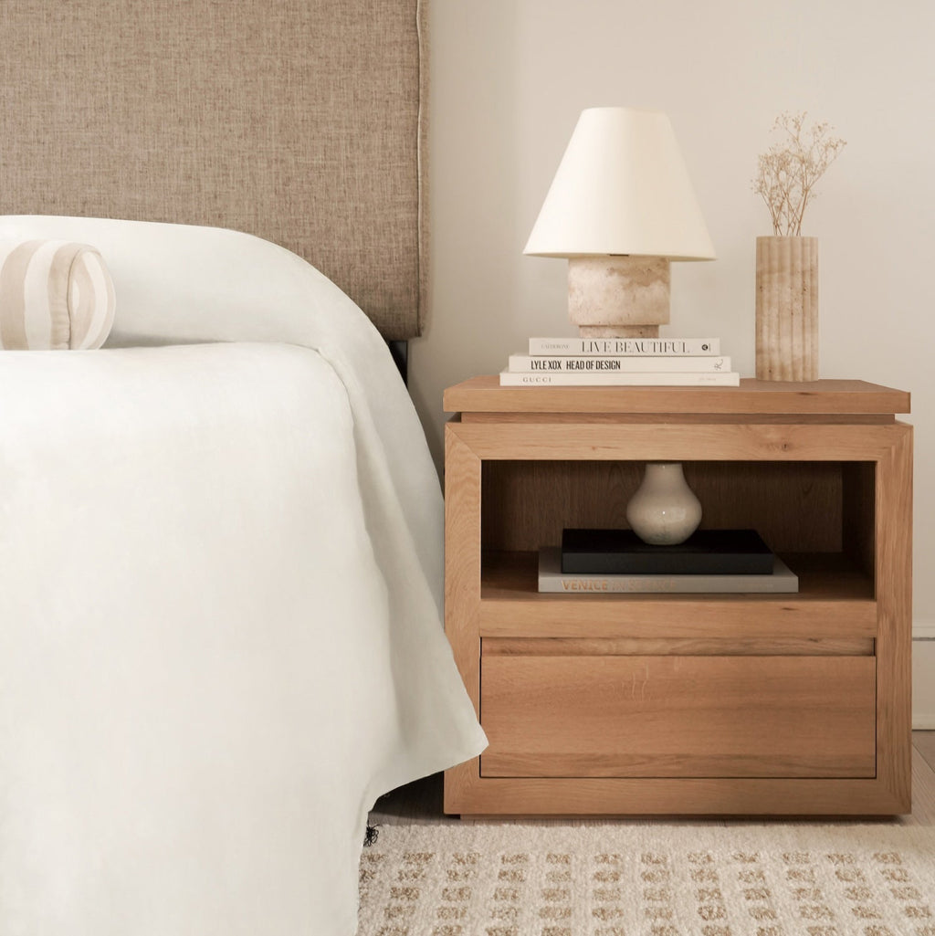 Sofita Wood Nightstand - White Oak