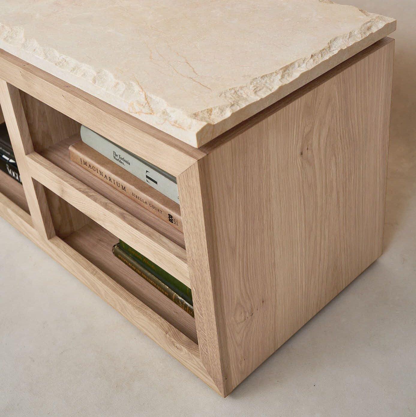 Sofita Marble Media Console - White Oak